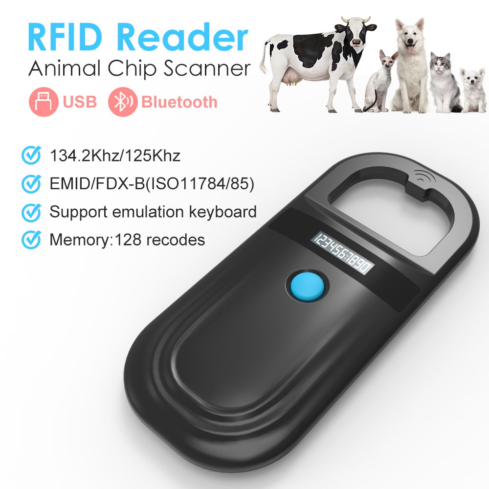 Pet Supplies Online - Black Animal RFID Reader 134.2KHz 125kHz