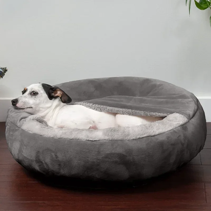 Calming Dog Bed - Semi-closed Dog Kennel Pet Sleeping Pad