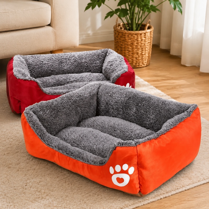 Calming Dog Bed - Soft Plush Sleep Bed for Small