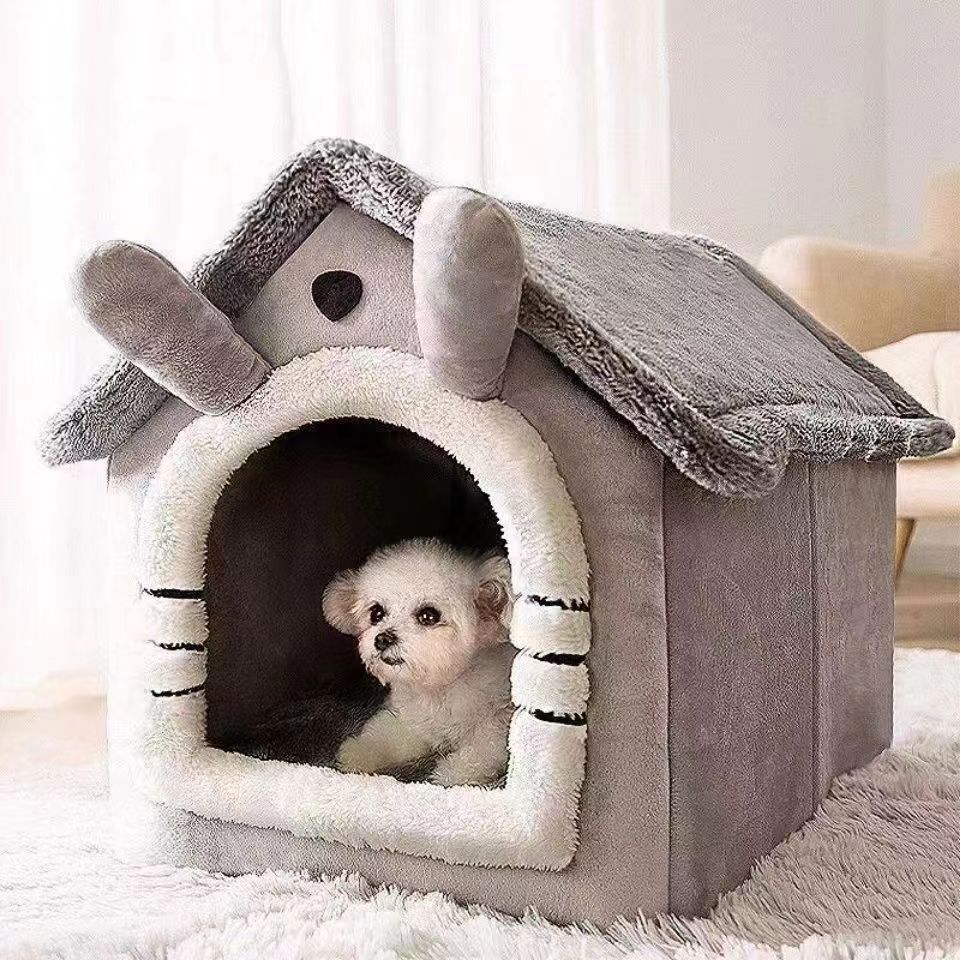 Calming Dog Bed - All Season Dog House Style Bed