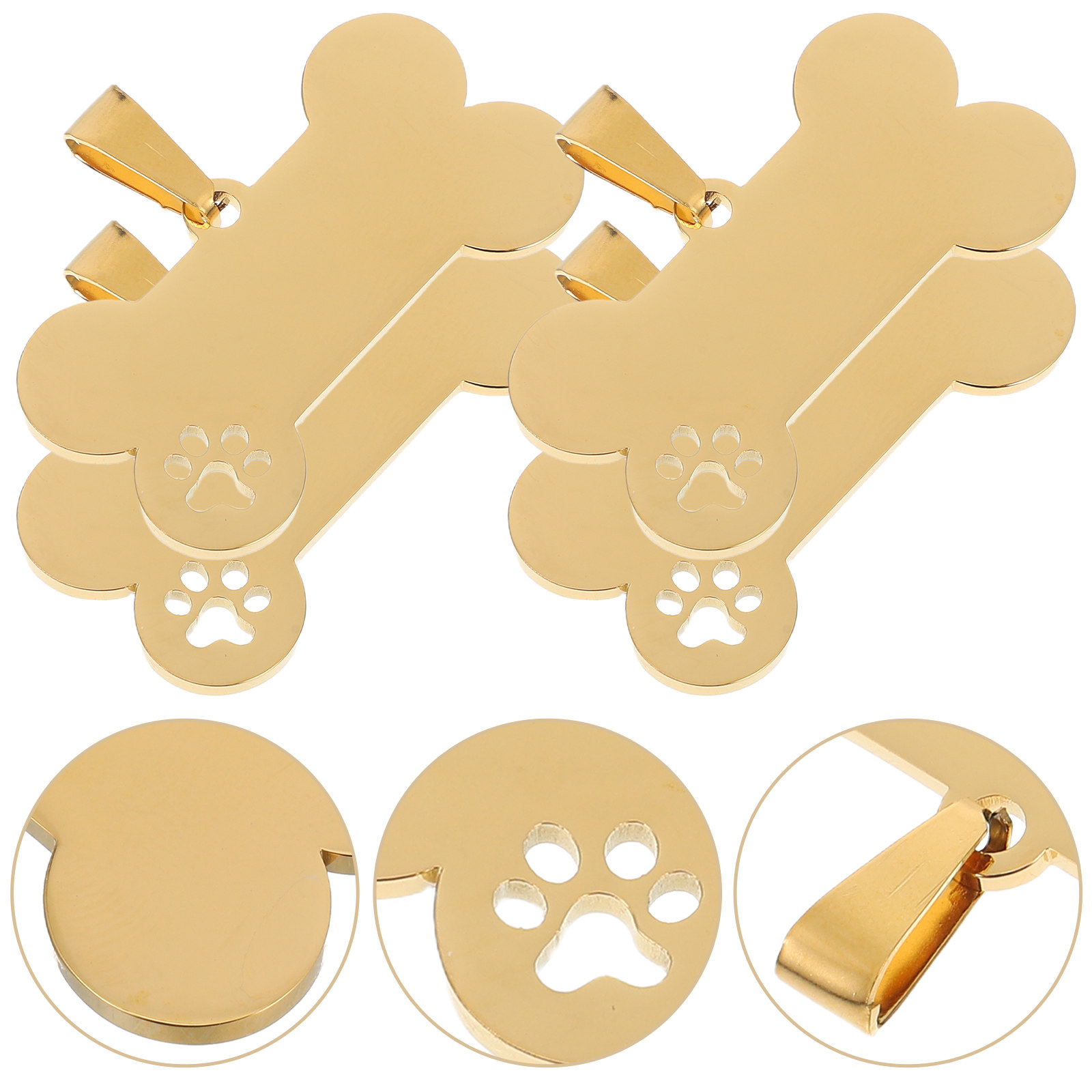 Pet Supplies Online - 4Pcs Blank Dog Tags Stainless Steel