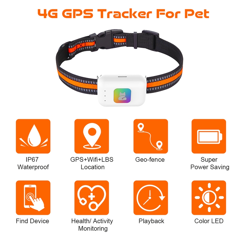 GPS Pet Tracker with Colorful  - огляд і ціна Pet Gps Tracker Collar