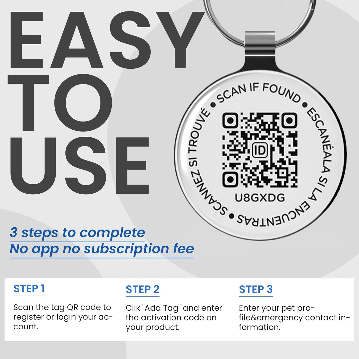QR ID Pet Tag for Cat, Metal C - огляд і ціна Pet Supplies Online